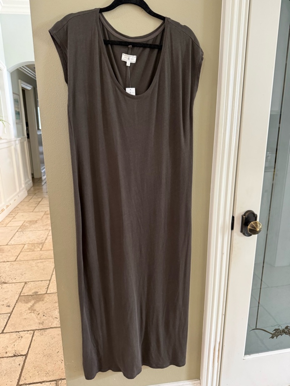 Lou & Grey Taupe Scoop-Neck Maxi Dress